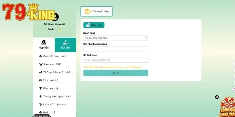 Quy trình chuyển thưởng về ngân hàng cực nhanh